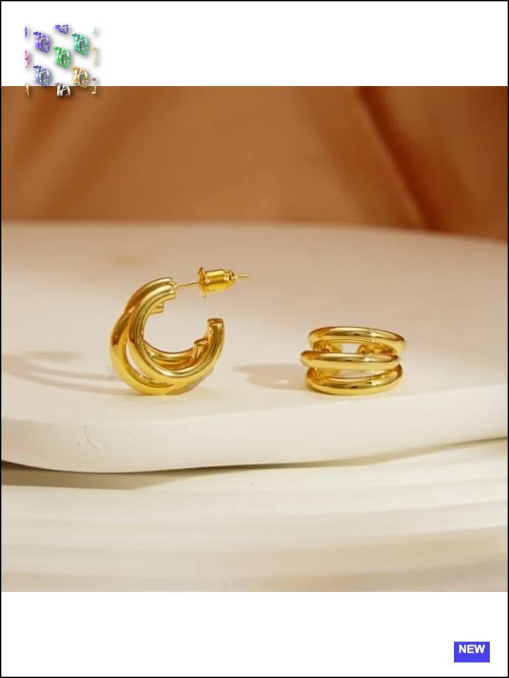 Chunky Gold Knot Earrings Statement Dangle Drop Earrings 14K Gold Plated